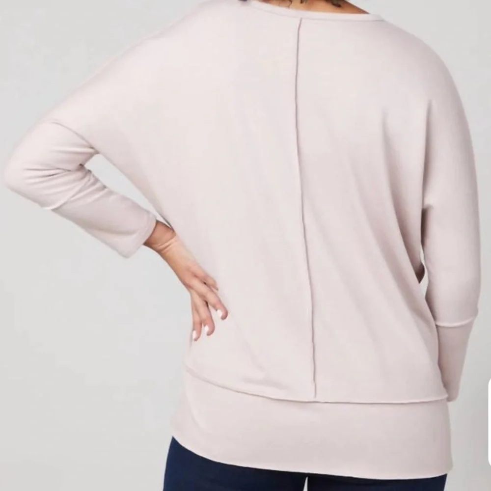 Spanx Pink Perfect Length Dolman Sweatshirt EUC with Tags Size Small - Picture 2 of 8